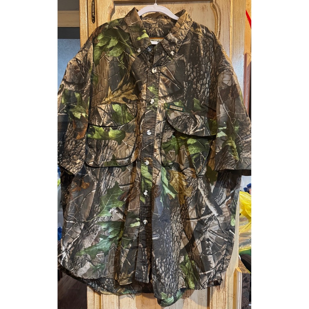 Remington Mens Realtree Hardwoods Camo Short Sleeve Hunting Fishing Shirt XL